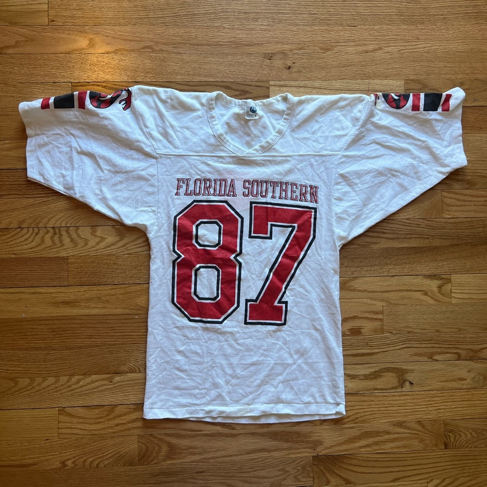 Florida Southern 87 White and Red Jersey